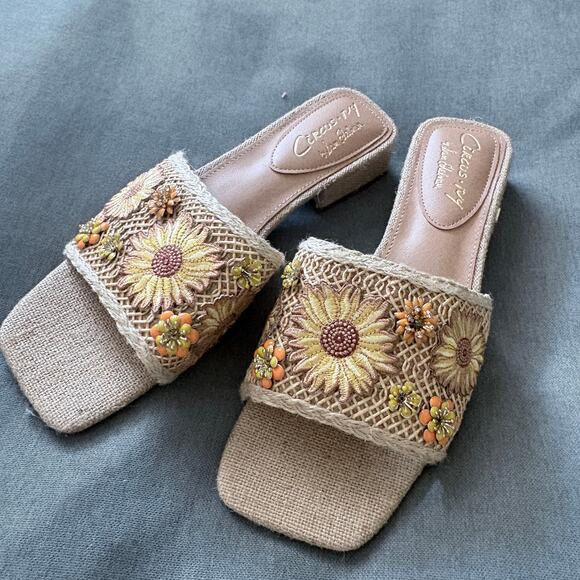 Shoes - Circus NY by Sam Edelman Josie Slide Sandals natural Sz 9.5 Boho Beachy Summer